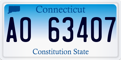 CT license plate AO63407