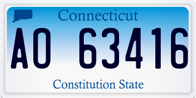 CT license plate AO63416