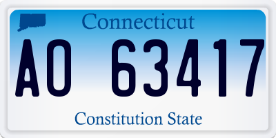 CT license plate AO63417