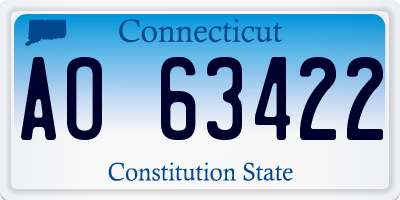 CT license plate AO63422