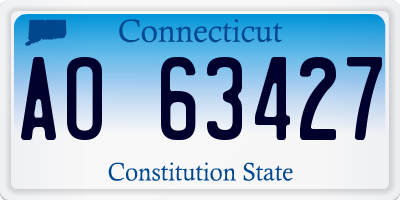 CT license plate AO63427