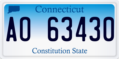 CT license plate AO63430