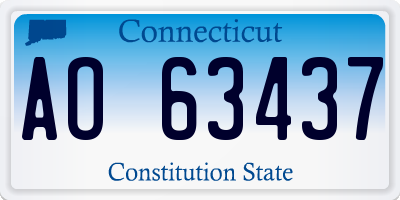 CT license plate AO63437