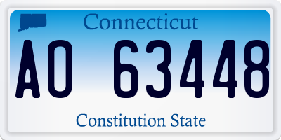 CT license plate AO63448