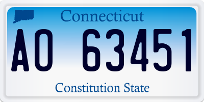 CT license plate AO63451