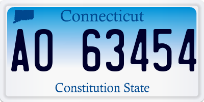CT license plate AO63454