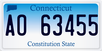 CT license plate AO63455
