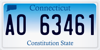 CT license plate AO63461