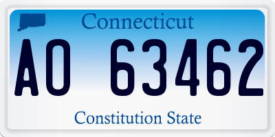 CT license plate AO63462