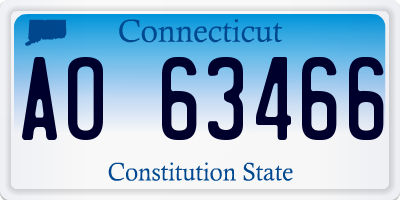 CT license plate AO63466