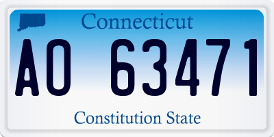 CT license plate AO63471