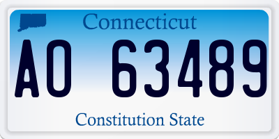 CT license plate AO63489