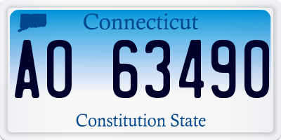 CT license plate AO63490