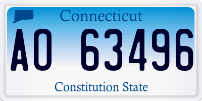 CT license plate AO63496