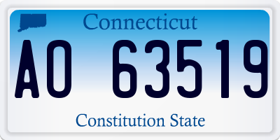 CT license plate AO63519