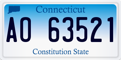 CT license plate AO63521