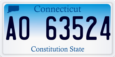 CT license plate AO63524