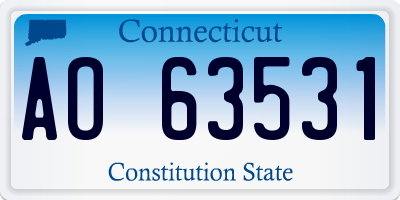 CT license plate AO63531