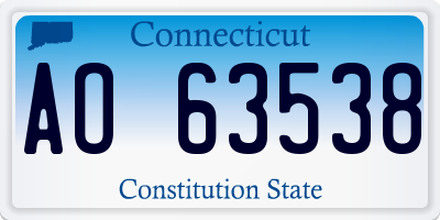 CT license plate AO63538