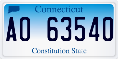 CT license plate AO63540