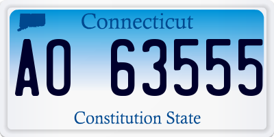 CT license plate AO63555