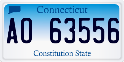 CT license plate AO63556
