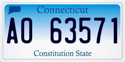 CT license plate AO63571