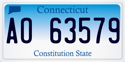 CT license plate AO63579