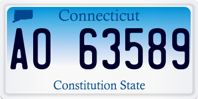 CT license plate AO63589