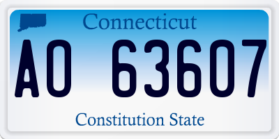 CT license plate AO63607