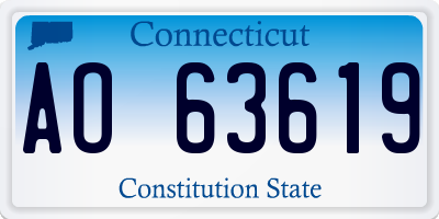 CT license plate AO63619