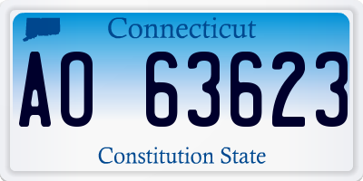 CT license plate AO63623