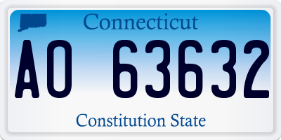 CT license plate AO63632
