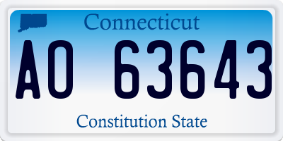 CT license plate AO63643