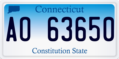 CT license plate AO63650