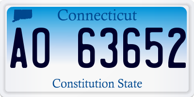 CT license plate AO63652