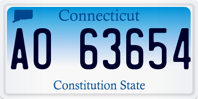 CT license plate AO63654