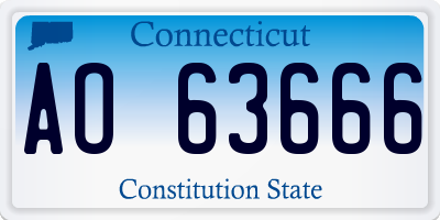 CT license plate AO63666