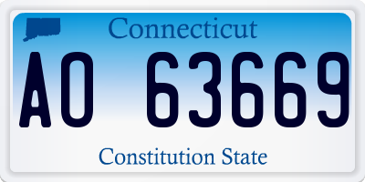 CT license plate AO63669