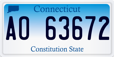 CT license plate AO63672