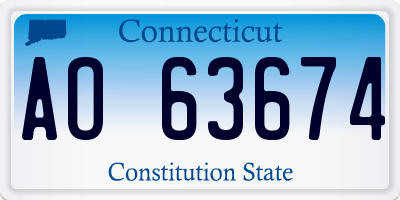 CT license plate AO63674