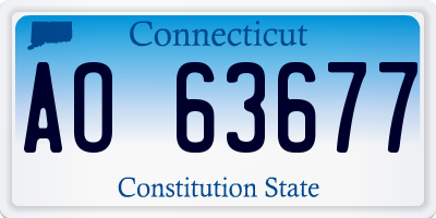 CT license plate AO63677