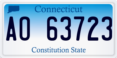 CT license plate AO63723