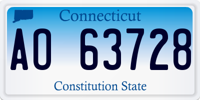CT license plate AO63728