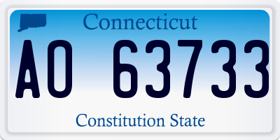 CT license plate AO63733