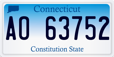 CT license plate AO63752