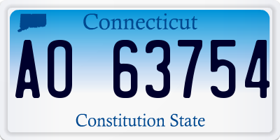 CT license plate AO63754