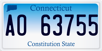 CT license plate AO63755