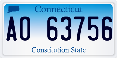 CT license plate AO63756
