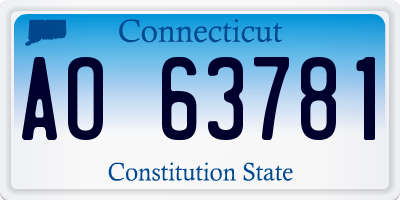 CT license plate AO63781
